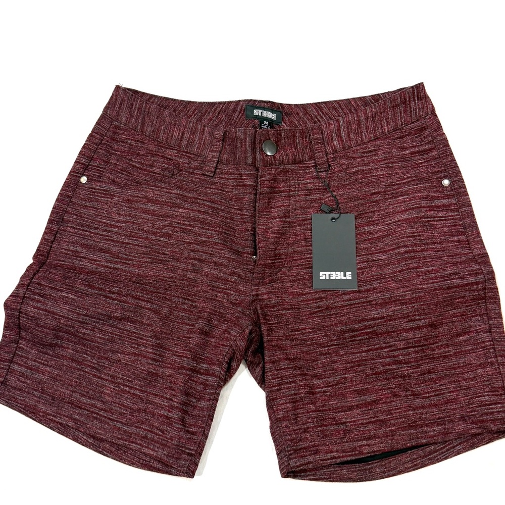 Steele Men's Burgundy Flat Front Shorts. Size 28. From Provincetown Location.